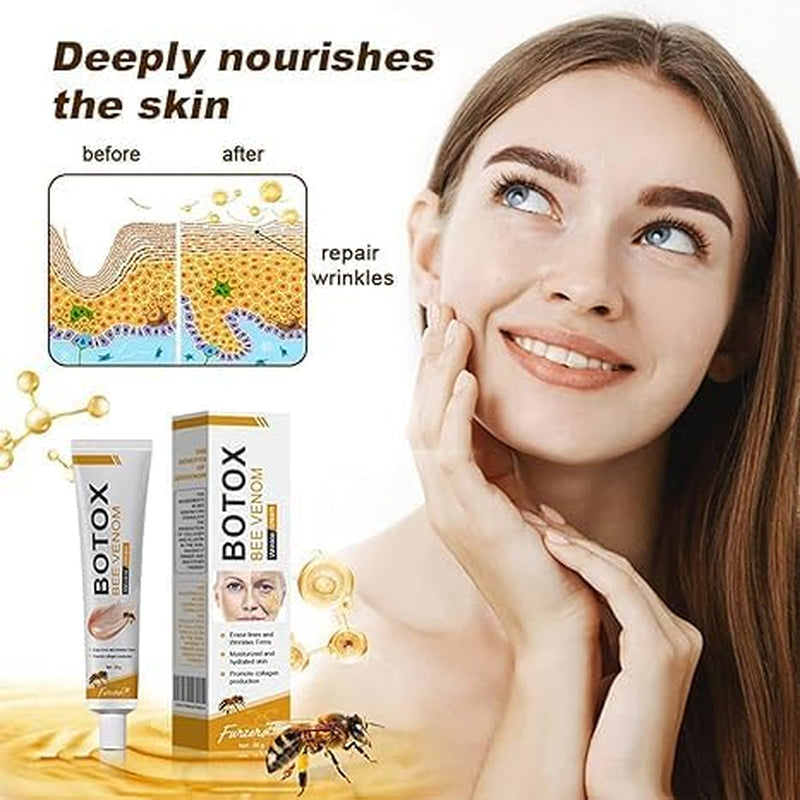 Botox Bee Venom Wrinkle Removal Cream, Bee Venom Anti-Wrinkle Firming Cream,Moisturizing, Lifting & Recovery - All Skin Types - Anti-Aging Bee Venom Cream (2Pcs)